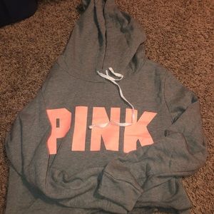 Cropped Victoria secret pink hoodie